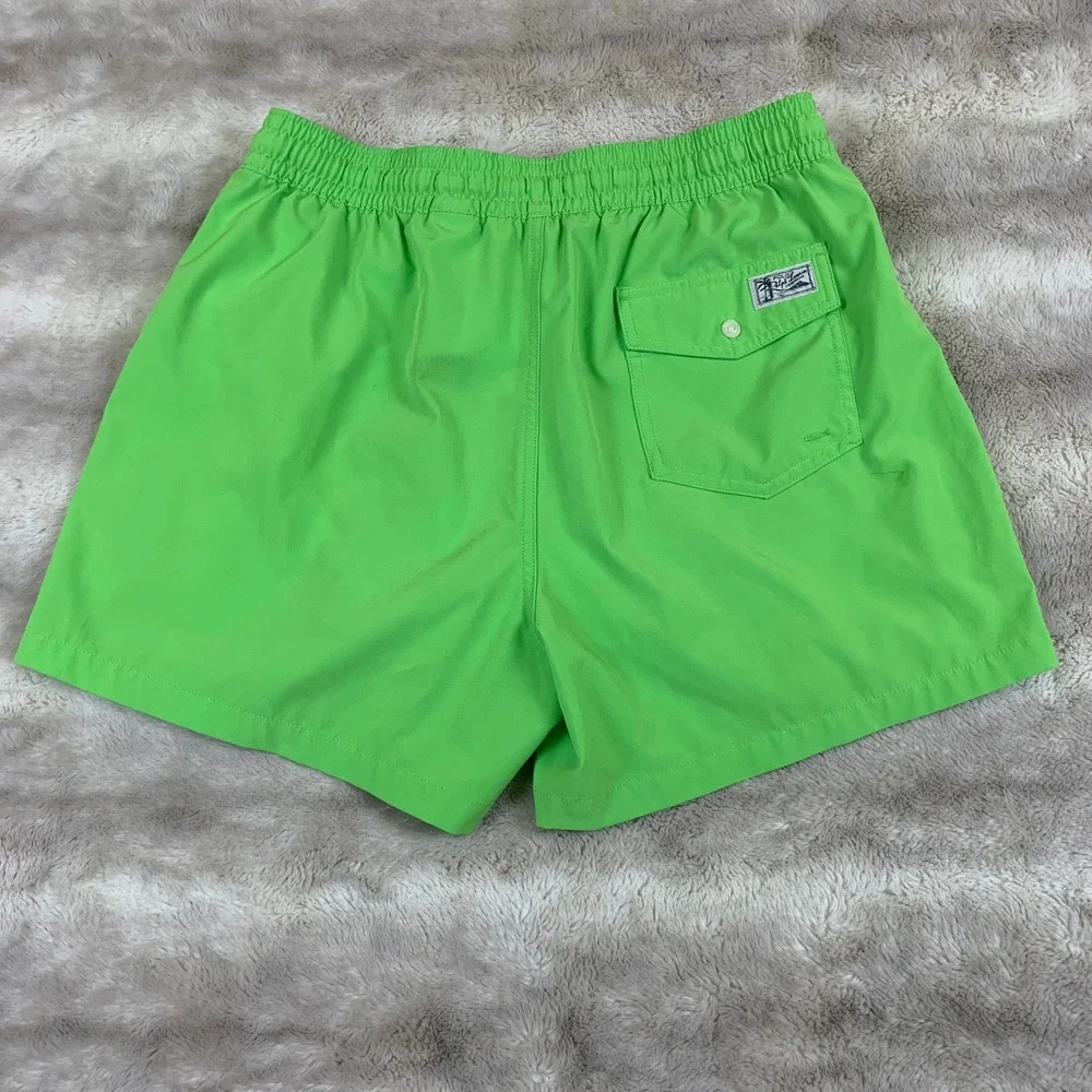Polo Ralph Lauren Mens Lime Green Stretch Slim Fit Swim Trunks‎ XL 1375